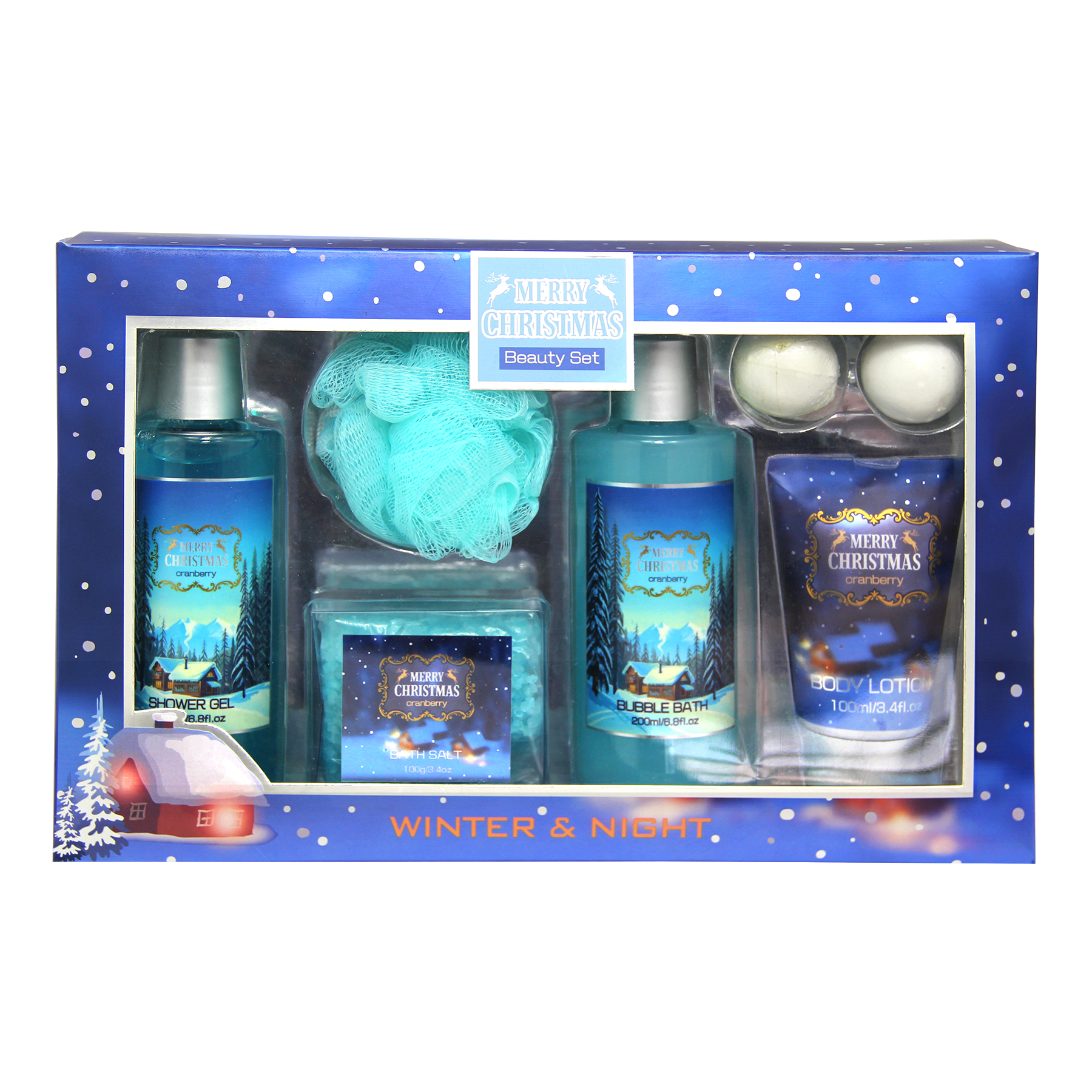 Silver Bush Christmas spa bubble bath salt bombs packaging gift sets